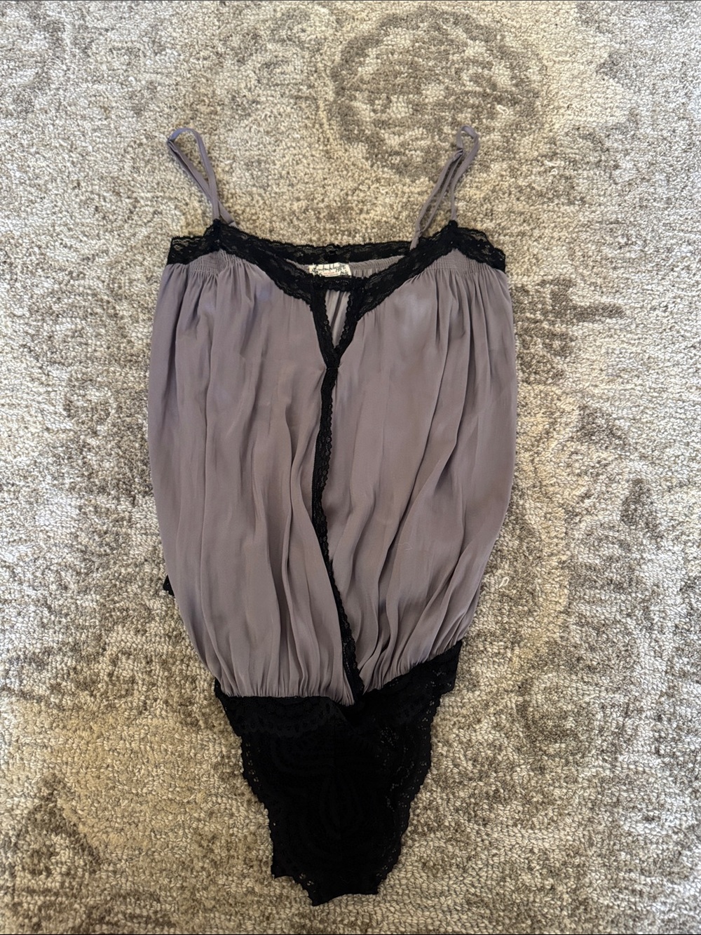 Free people Women's Lace-Trim Chemise Bodysuit XS